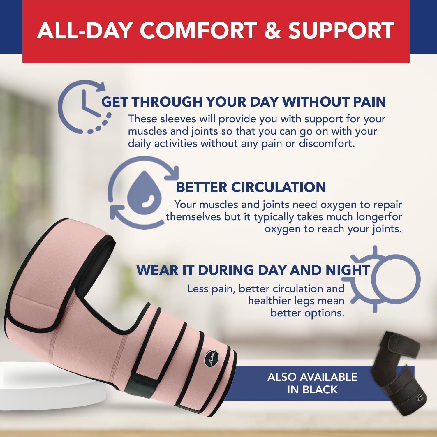 Dr. Arthritis Dr. Arthritis Doctor Developed Strengthening & Stabilizing Hip Brace for Men & Women- Hip Brace for Sciatica Pain Relief - Compression Wrap- Hip Support Brace - With Handbook (L/XL, Pink)