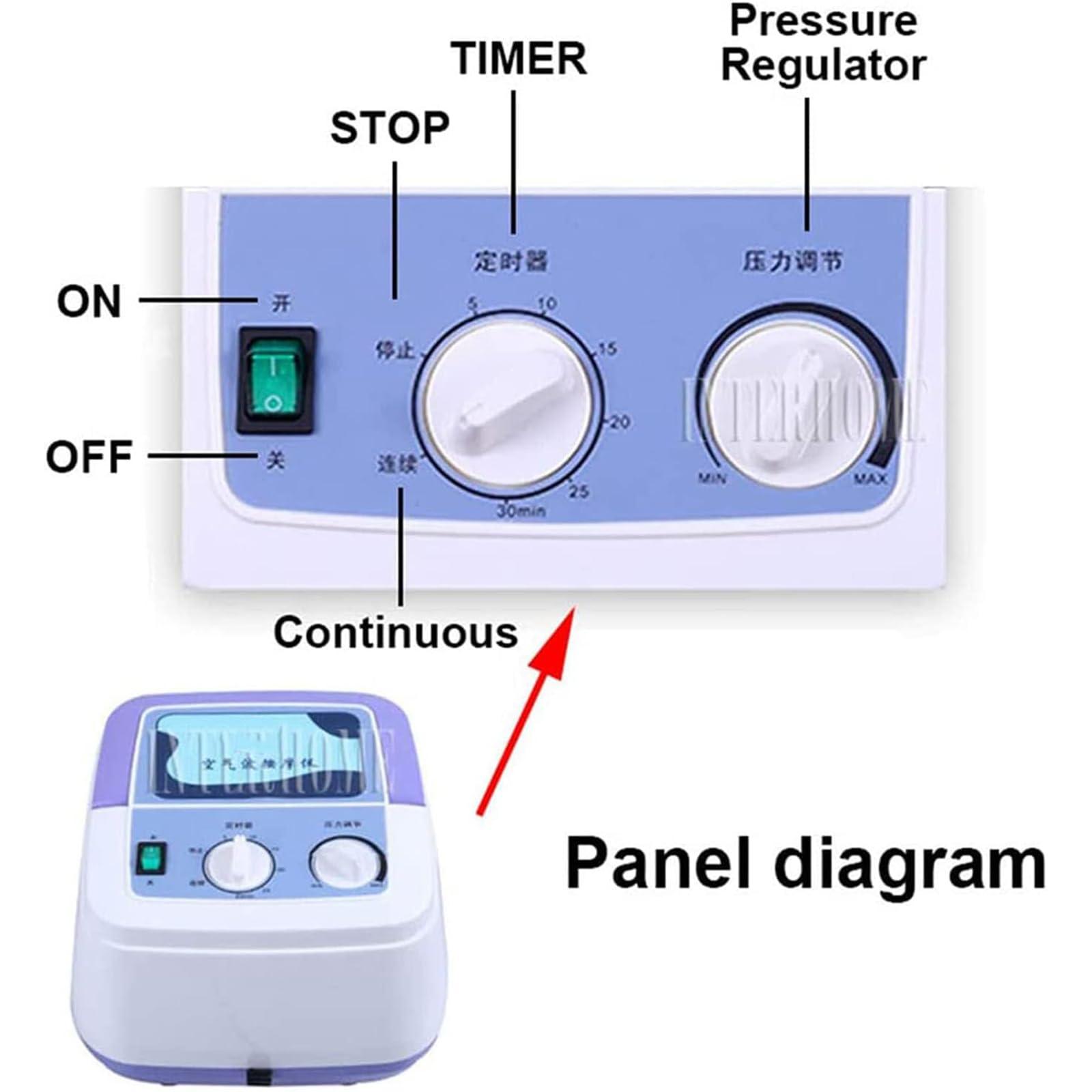 PODEC 8 Cavity Air Compression Leg Massager, Pneumatic Leg Wrap Pressure Machine, 30min Timer and Pressure Adjustable, Relax Blood Circulation Rehabilitation, for Relieve Pain, Varicose Veins