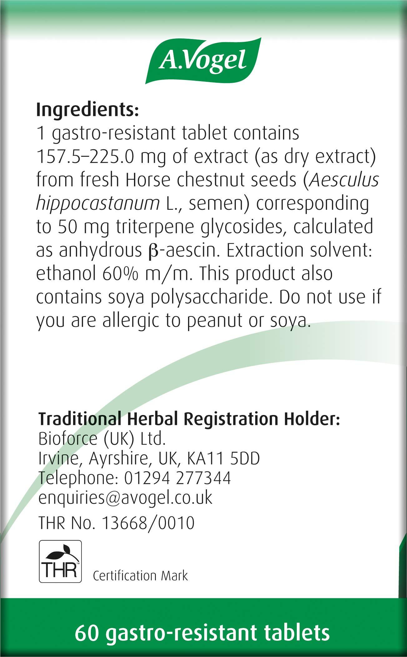 A.Vogel A.Vogel Venaforce Horse Chestnut Tablets | Relieve Symptoms of Varicose Veins, Tired Aching Legs, Leg Cramps & Swollen Ankles | 60 Tablets