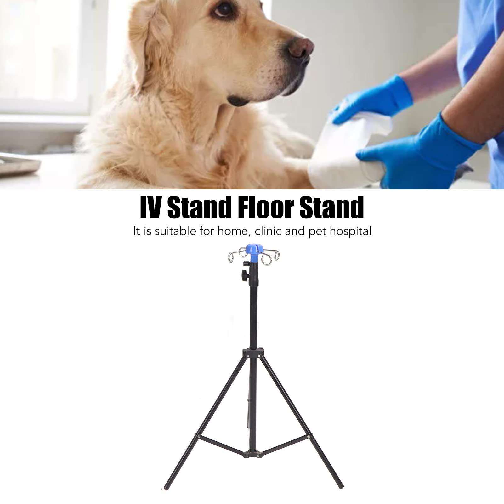 gernie IV Pole, Adjustable Height IV Stand Pole with 4 Hooks Stainless Steel Portable Medical IV Fluid Bag Stand Floor Stand, IV Drip Stand Infusion Holder for Hospitals, Clinics