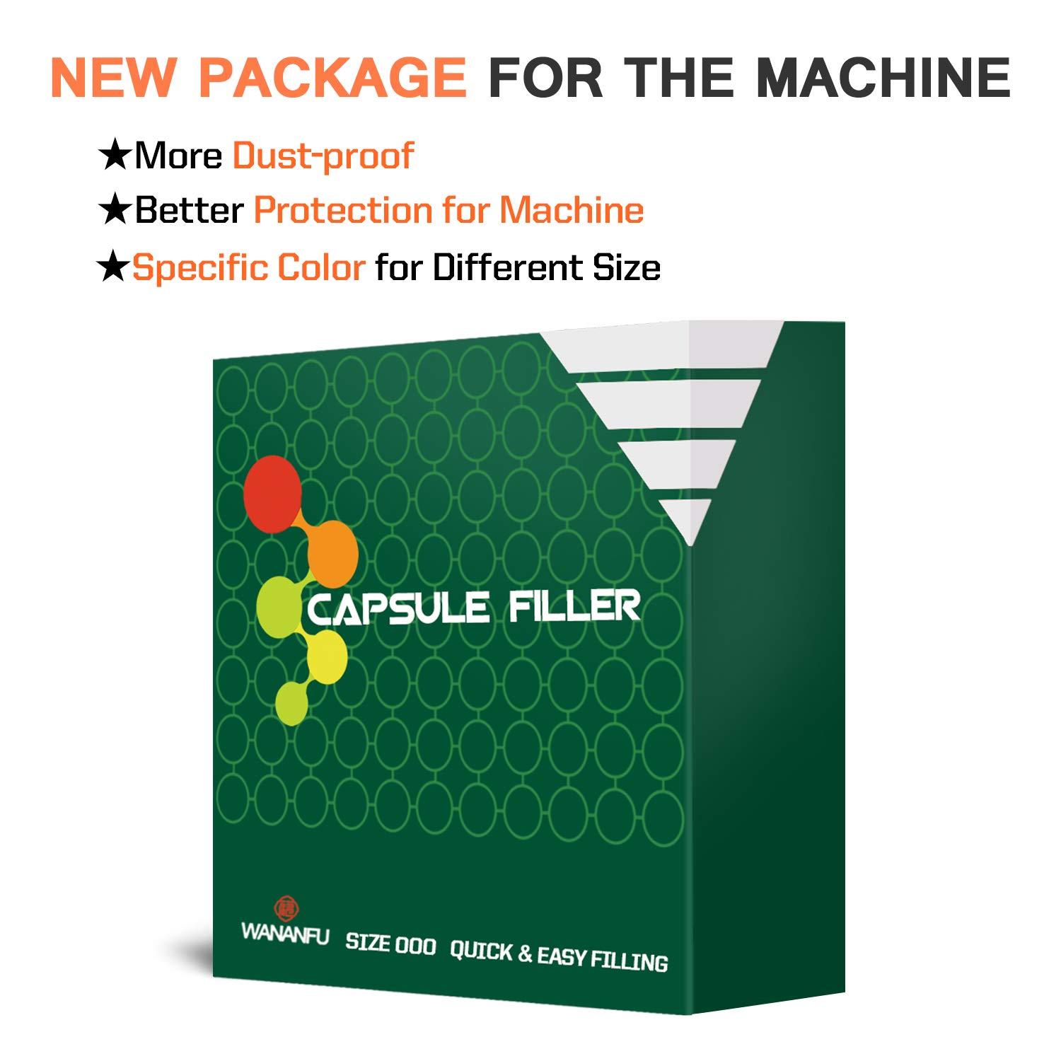 wananfu WANANFU Capsule Filling Machine for Size 000 Empty Capsules Vegetarian or Gelatin, Detailed Instructions and Spoon Included