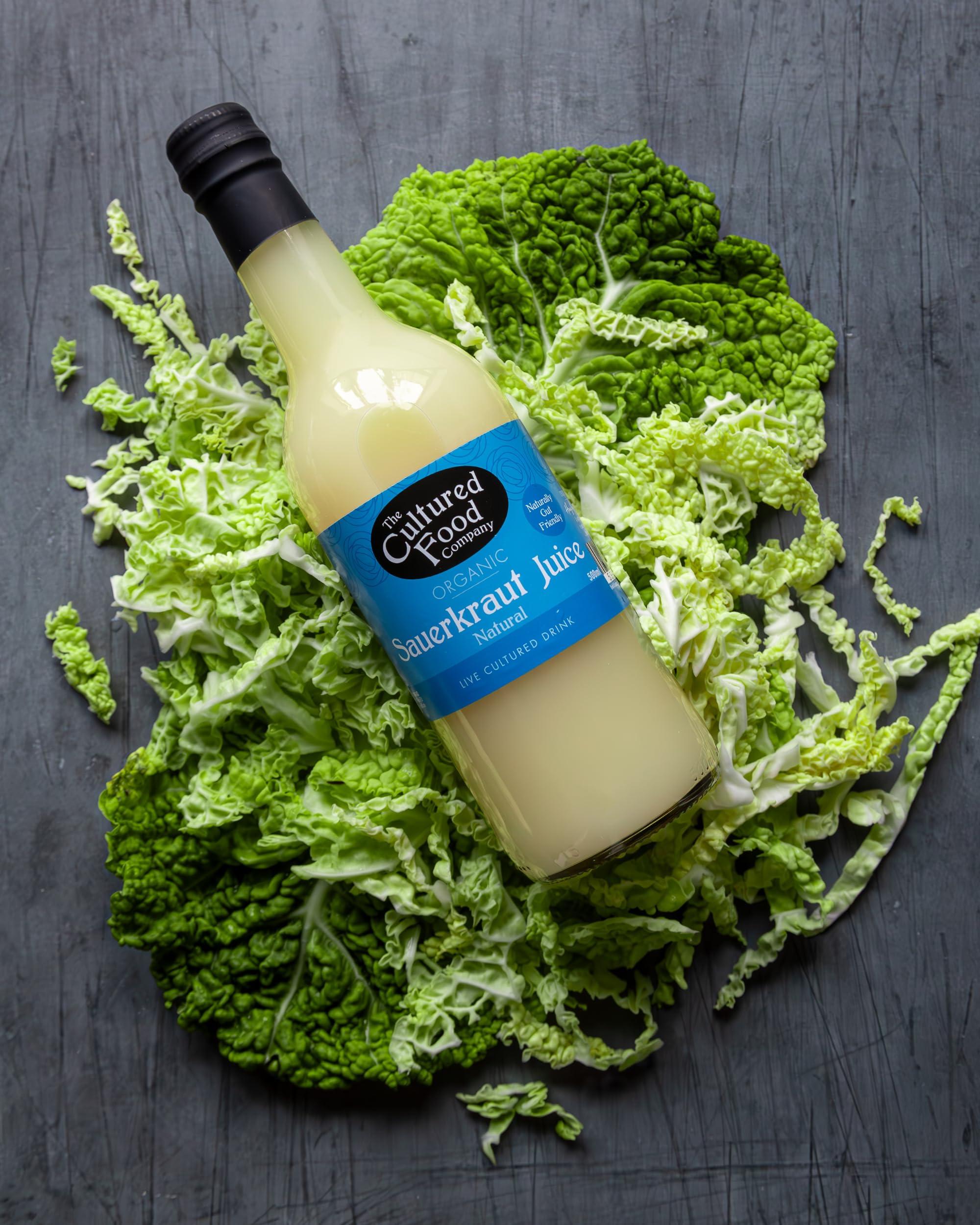 The Cultured Food Company The Cultured Food Company Organic Natural Sauerkraut Juice 2 x 500ml Unpasteurised Raw Fermented Cabbage Probiotic Drink for Gut Health Detox Juice No Preservatives Irish Made