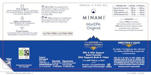 MINAMI Minami Morepa Smart Fats Fish Oil Omega-3 Epa 60 Softgels, 120 g, 701983