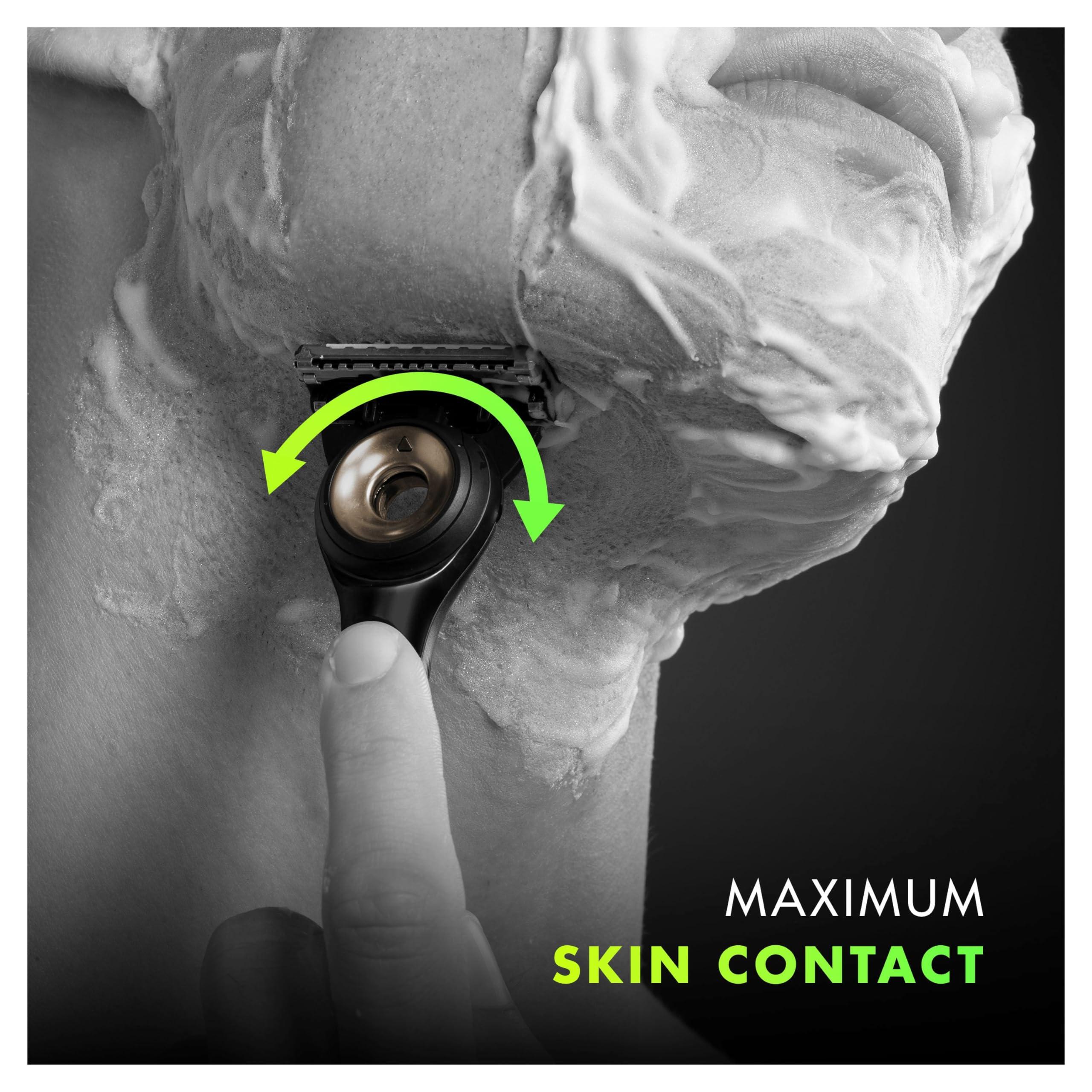 Gillette Gillette Labs Men\'s Razor + 1 Razor Blade Refill, with Exfoliating Bar, Includes Premium Magnetic Stand, Black & Gold Edition