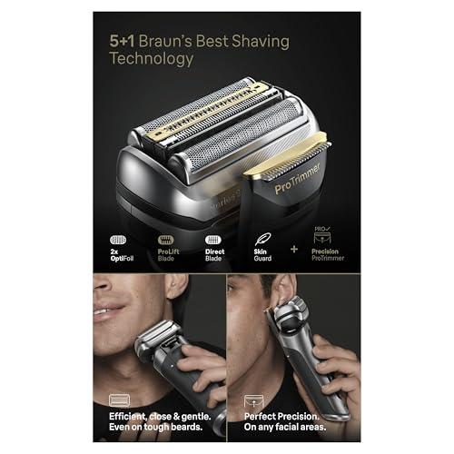Braun Braun Series 9 PRO+ Electric Shaver For Men, Braun Shavers For Men, 5 Pro Shave Elements & Precision Long Hair ProTrimmer, SmartCare Center, Wet & Dry Electric Razor For Men, 60min Runtime, 9465cc