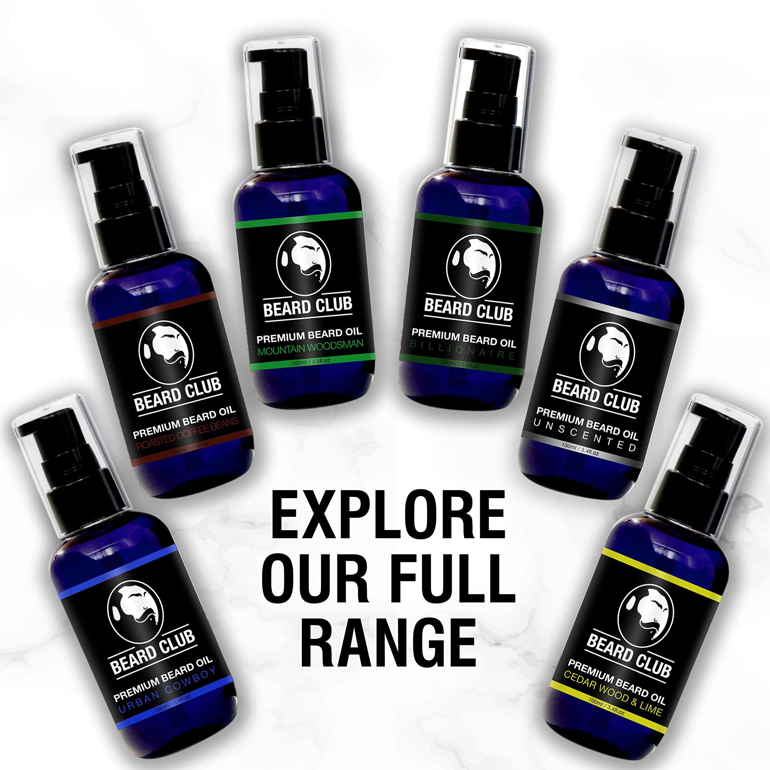 Beard Club Beard Club Unscented Beard Oil Bottle 100ml - Beard Oil for Men - Beard Growth Oil - Beard Moisturiser for Men - Beard Conditioner for Men - Beard Softener for Men - Beard Care