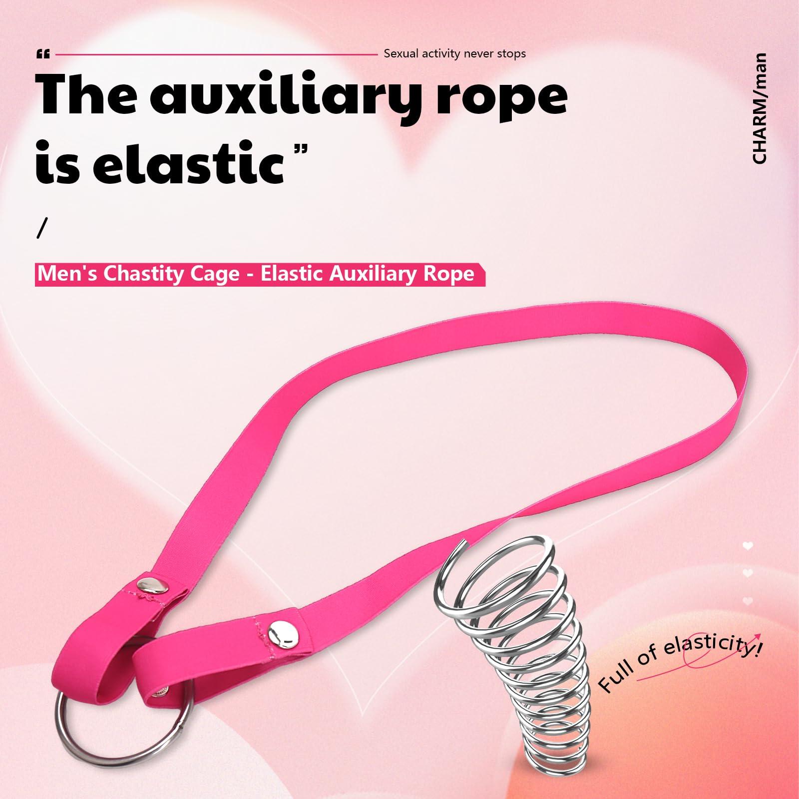 VCOOTS Men's Chastity Cage Auxiliary Belt Elastic Anti-Falling Fun CB Chastity Lock Belt-White