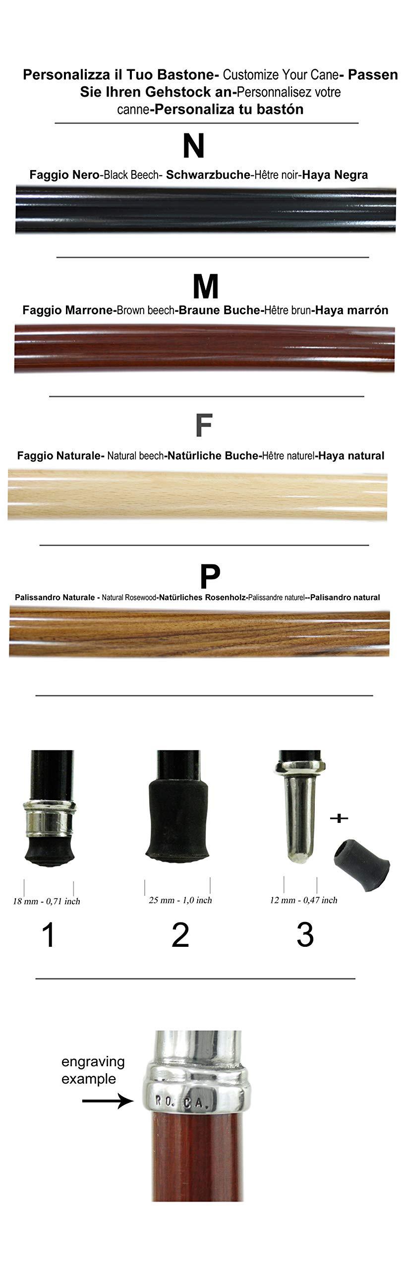 Cavagnini Cavagnini, Walking Stick, Pointer Dog, Customizable in Color, Length and tip, (Brown Beech (M))