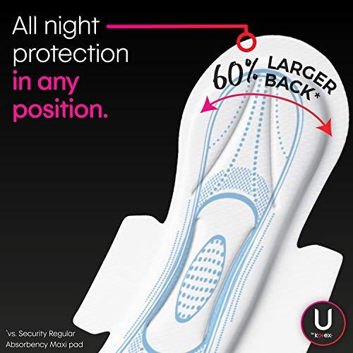 U by Kotex Kotex Overnight Pads Maxi Pads with Wings - 1 PACK - 14 count