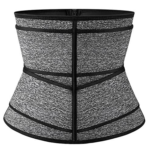 FANFENG FANFENG Women\'s Postpartum Belly Belt Back Posture Corrector Wasit Trainer Adjustable Double Pull Lumbar Support Corset (Color : Grey, Size : XXL/XX-Large)