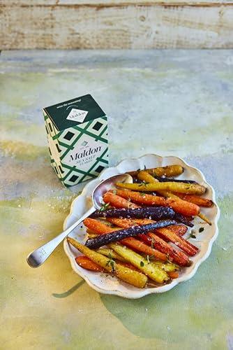 Maldon Maldon - Sea Salt Flakes, Unique Pyramid Shaped Salt Flakes, Perfect for a Wide Range of Dishes, Hand-Harvested for Four Generations, 250g Box