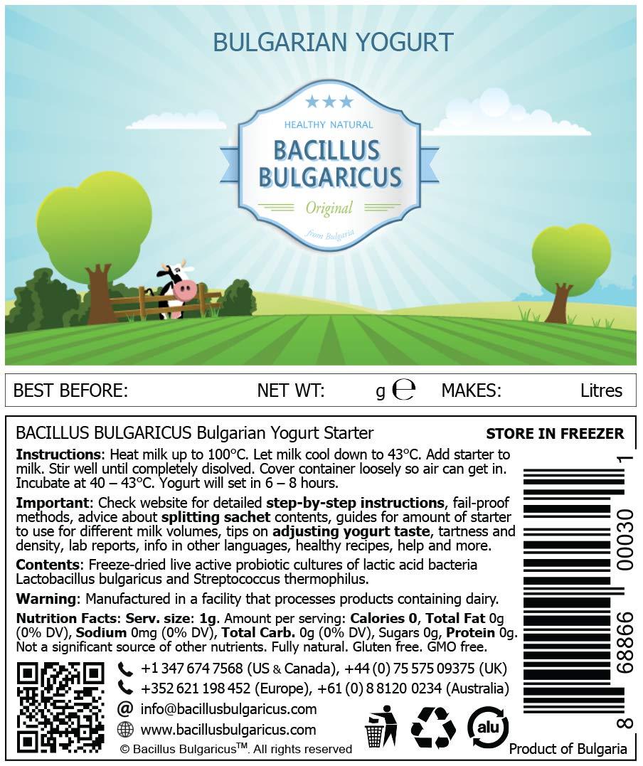 Bacillus Bulgaricus Bulgarian Yogurt Starter (Plus - 2 Gal / 8 L)