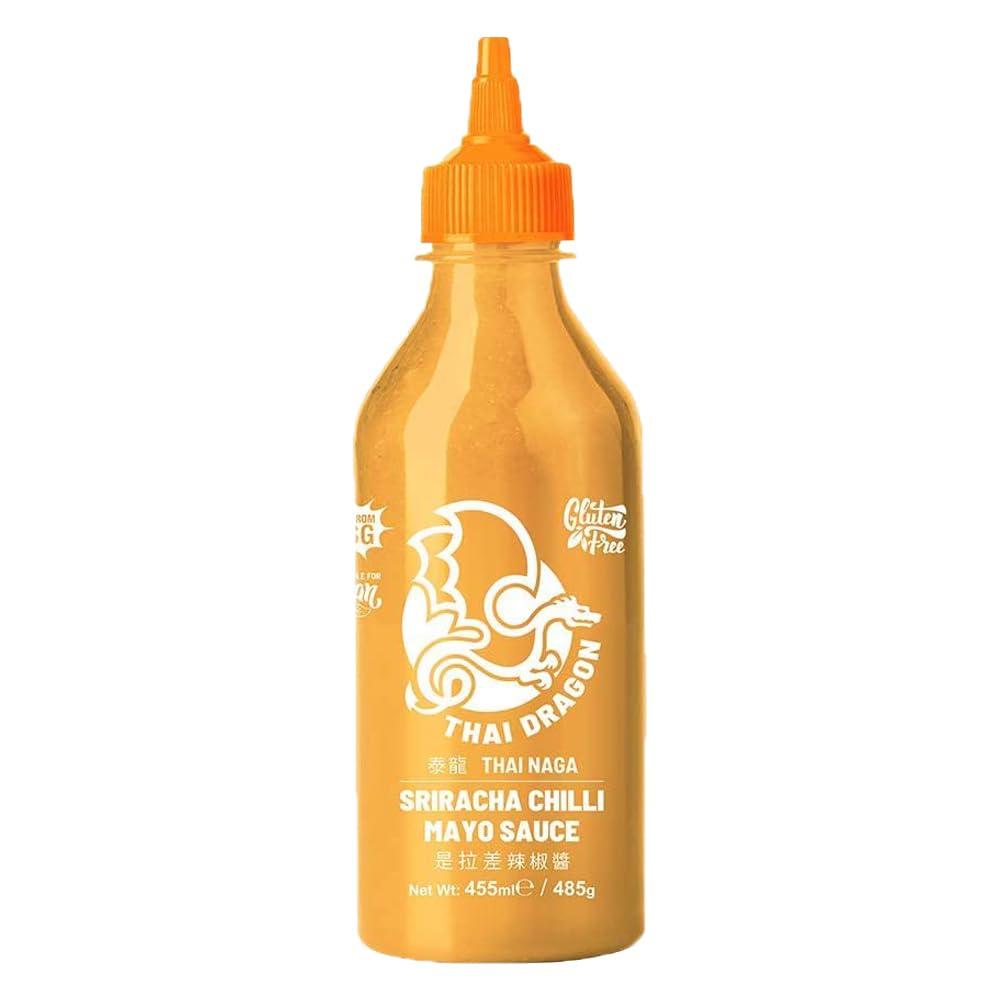 Welari Thai Dragon Sriracha Vegan Chilli Mayo Sauce 455ml Pack of 6 Medium Spicy Hot Dip Sandwich Wrap Spread Filler Salad Dressing Marinade Seasoning with Welari Thank You Card | (6pack) (2730ml)