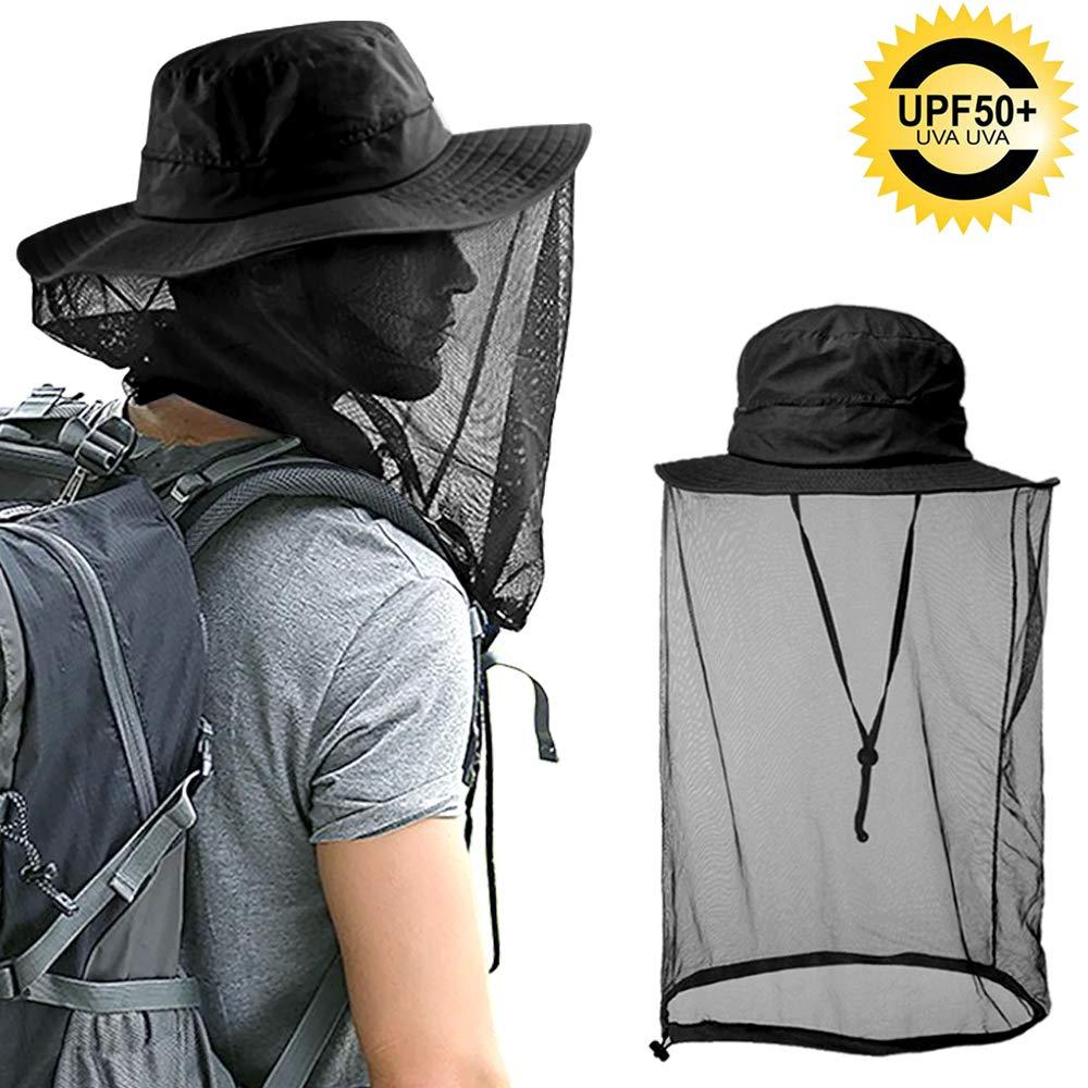 AYAMAYA AYAMAYA Mosquito Head Net Hat - Quick Dry Bucket Sun Hat with Net Mesh for Men & Women, Midge Net Head Cover Hat Protection From Mosquito Insect Bug Bee Gnats for Outdoor Fishing Hiking Gardening