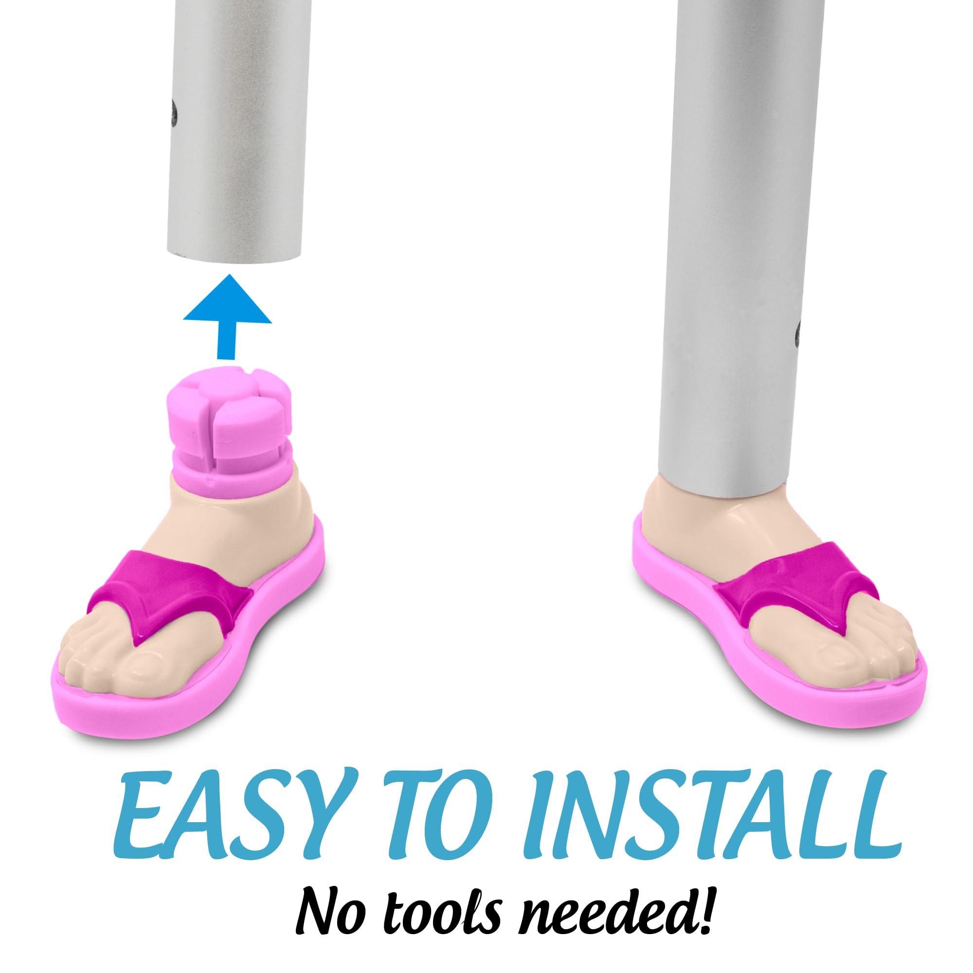 Top Glides New Beach Sandal Walker Ski Glides for 1\" Walker Tubes - 1 Pair (Orchid)