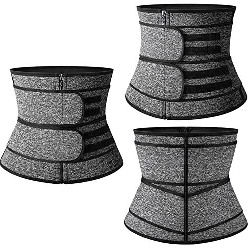 FANFENG FANFENG Women\'s Postpartum Belly Belt Back Posture Corrector Wasit Trainer Adjustable Double Pull Lumbar Support Corset (Color : Grey, Size : XXL/XX-Large)