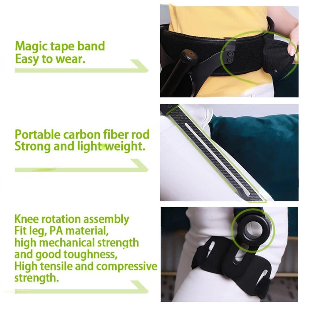 LIJBN Walking Aid Bionic Body Power Walking Aids, Stroke Rehabilitation for Leg Single Walker Assisted Walking Hemiplegia Training Exercise Boosting Leg Lift Climbing Aid Equipme