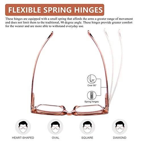 DOOViC DOOViC Reading Glasses 1.75 - Blue Light Blocking Computer Readers Glasses Oversize Frame for Women (Champagne,Rectangular)