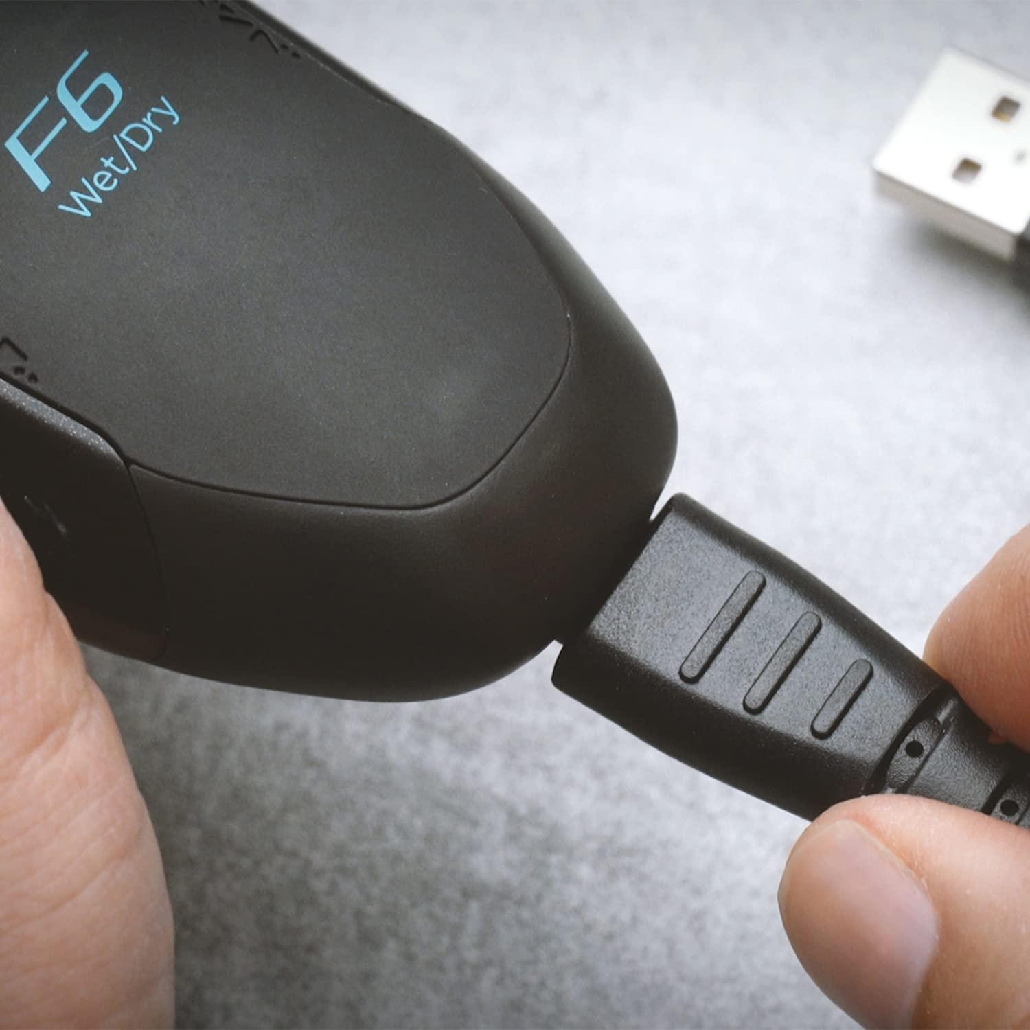 Remington Remington F6 Aqua Men\'s Electric Shaver (Cordless, Wet & Dry, 100% Waterproof, Foil Shaver, Pop-up Detail Trimmer, USB Charging, 60-Minute Usage, 90-Minute Charge with 5-Min Quick Charge) F6000