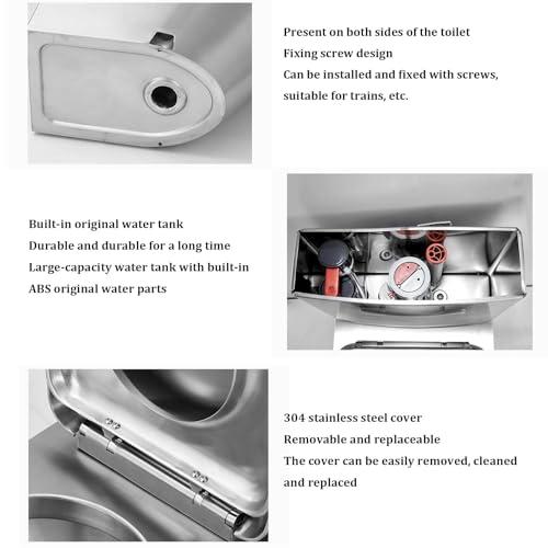 RIYIFANRONG111 Commercial Dual Flush toilet Modern 304 Stainless Steel High-efficiency Water-saving Toilet Urinal,Household Bathroom Small-sized Toilet Adult Urinal, for Bars Shopping Malls Public Places