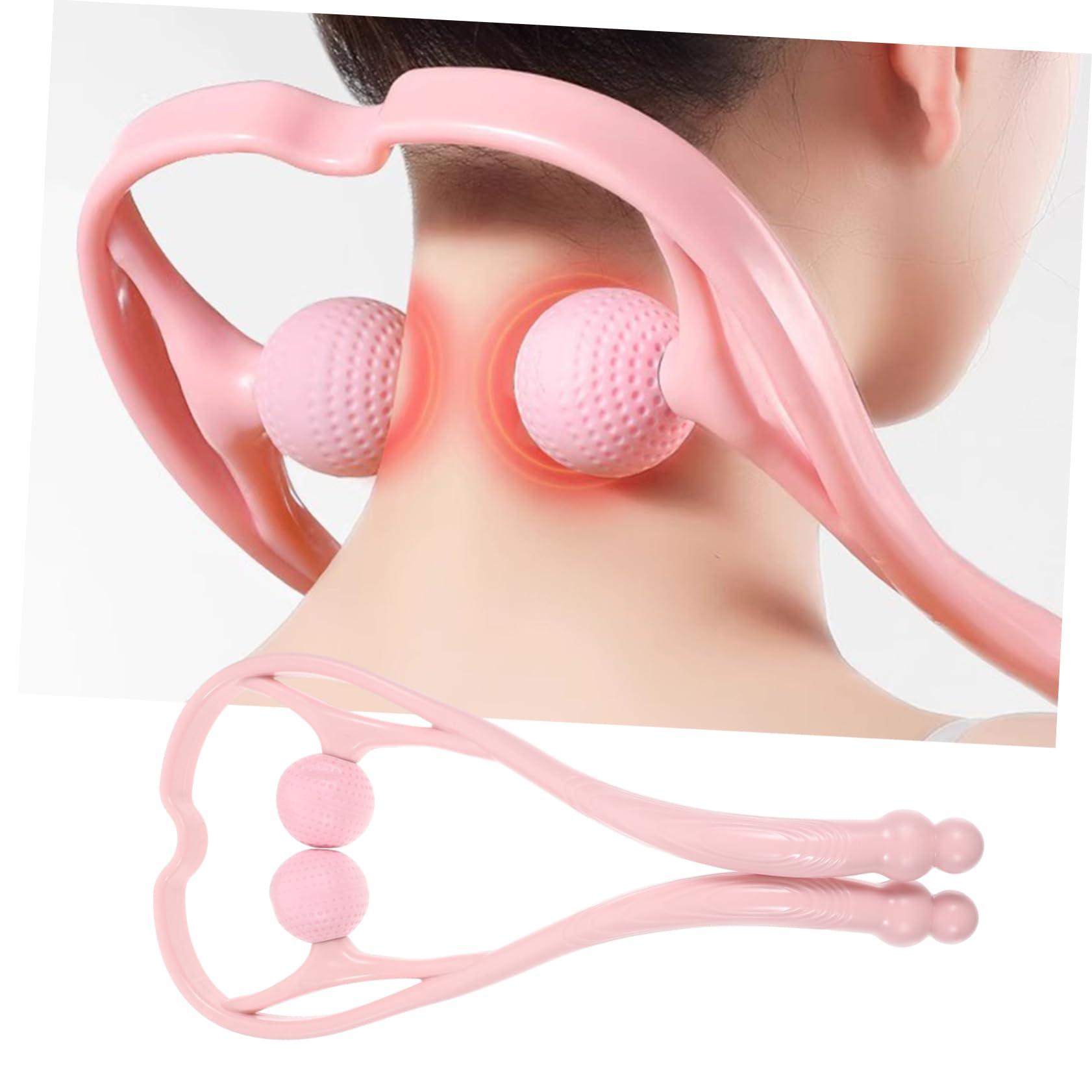 FRCOLOR FRCOLOR Muscle Soreness Gluing Full Body Massager Hand Massager Neck Massager Fleab Tool Kneading Massager Shoulder Massager Cervical Spine Scroll Wheel Small Artifact Pink