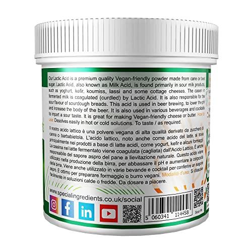 SPECIAL INGREDIENTS Special Ingredients Lactic Acid Powder 100g - Vegan Friendly Ideal for Vegan Cheese and Butter, Non-GMO - Recyclable Container