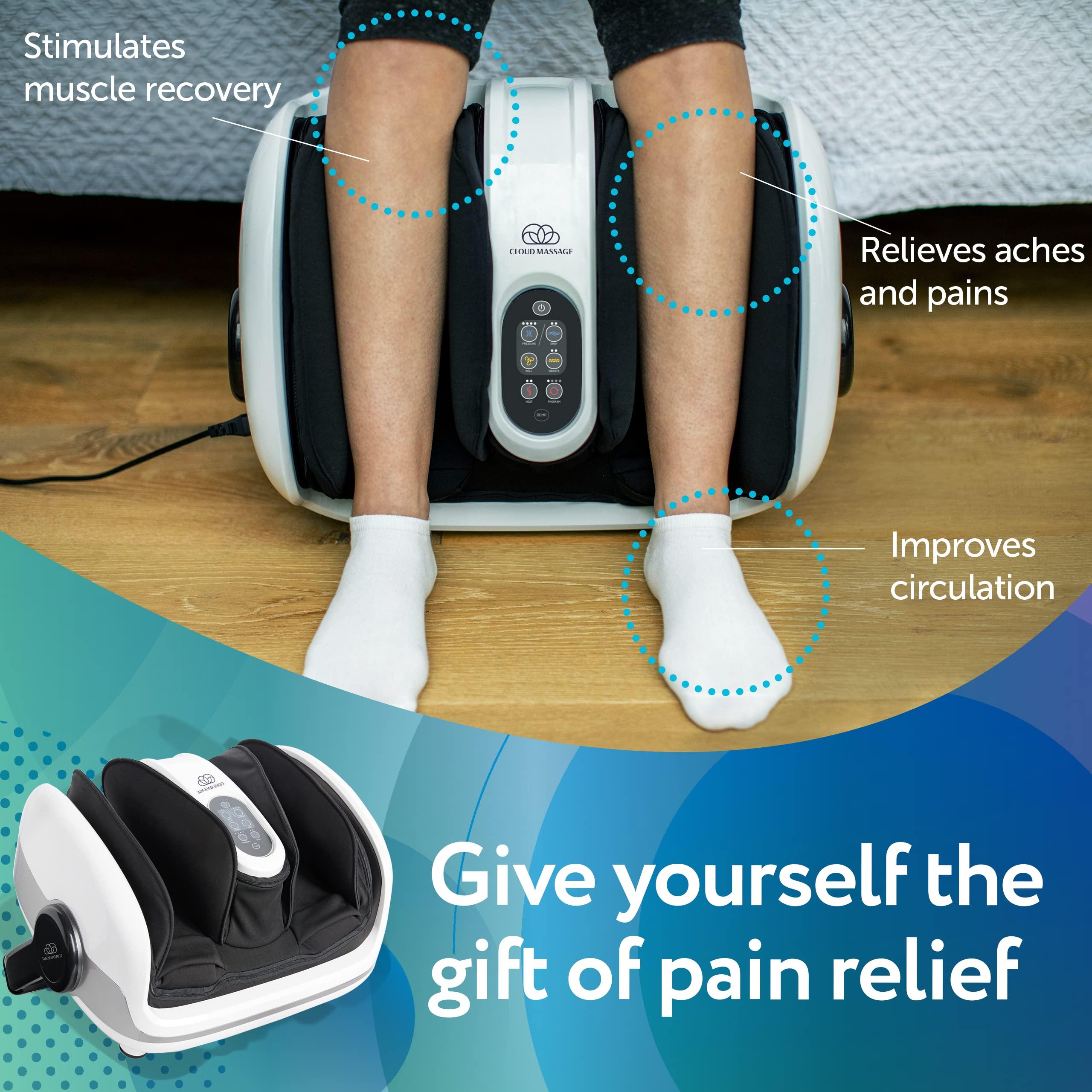 Cloud Massage Cloud Massage Shiatsu Foot Massager Machine -Increases Blood Flow Circulation, Deep Kneading, with Heat Therapy -Deep Tissue, Plantar Fasciitis, Diabetics, Neuropathy