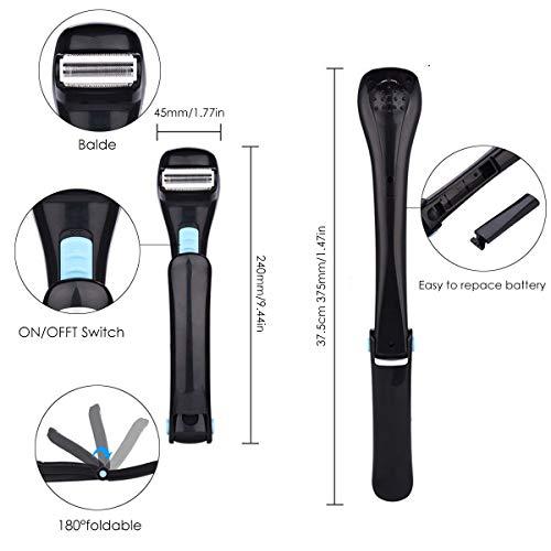 XingYue Direct Men\'s Electric Back & Body Shaver,Large Razor with Adjustable Length Telescopic Handle for Men Back Hair Body Groomer Trimmer Removal. Adjustable Foam Handle