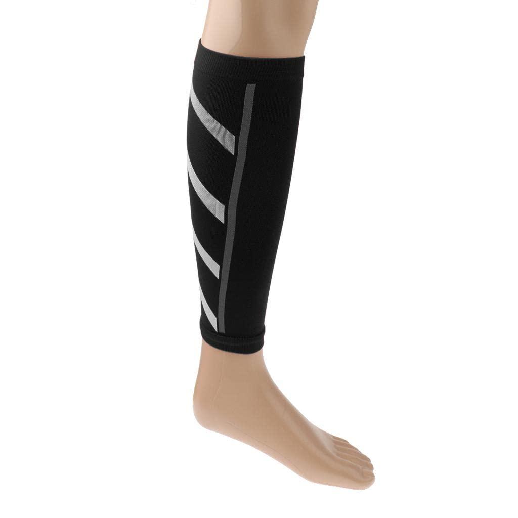 Generic Compression Leg Sleeves - Protect and Support Shins and Wrists, Black-Black