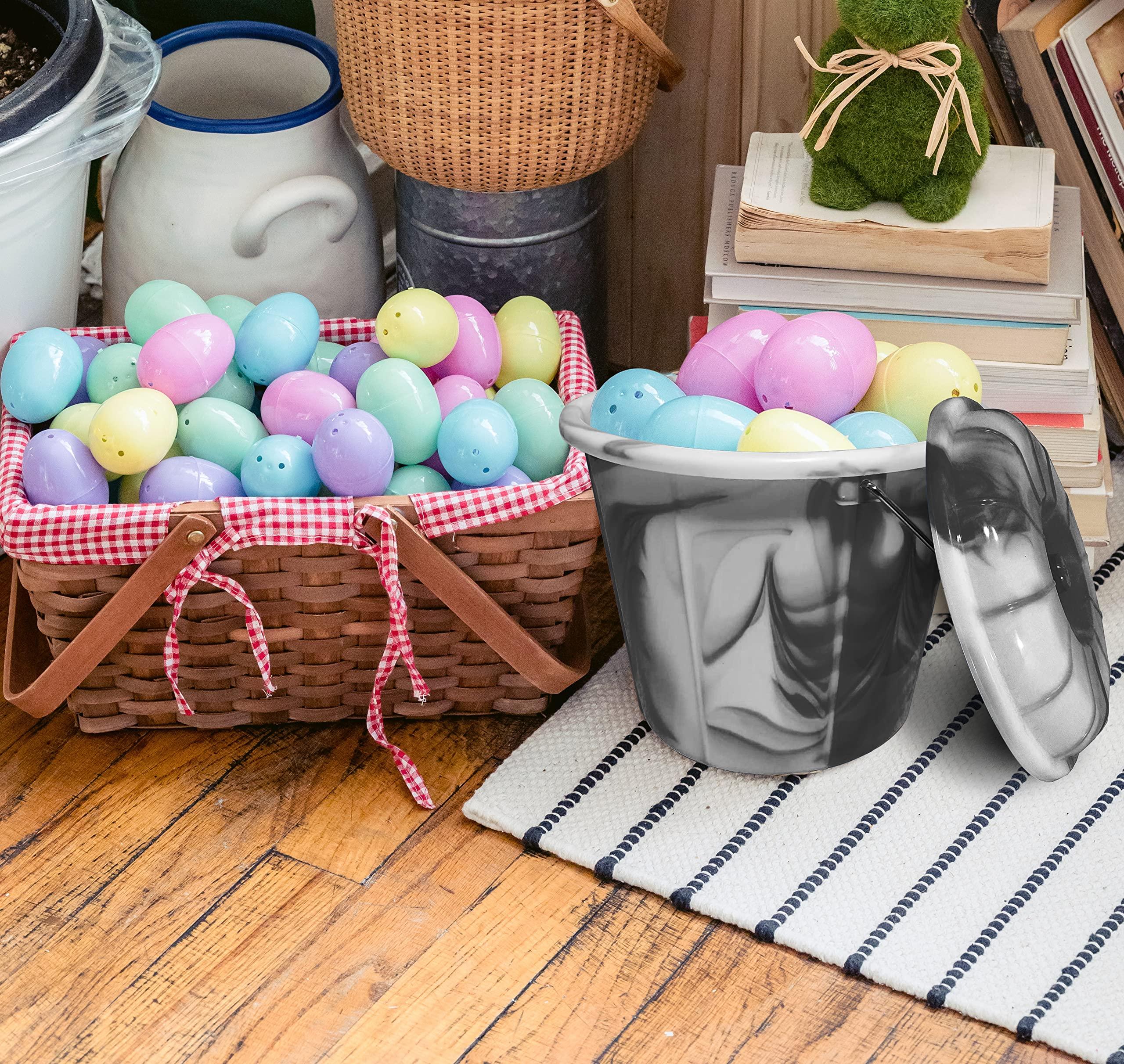 Pemienterprize Pemienterprize 1 x High Grade Multipurpose Tie dye Design Bucket Bin With Metal Handle And Lid Storage Container, Hard Wearing Bucket, Garden, Cleaning, Kitchen (Assorted Colours) (13 Litre)