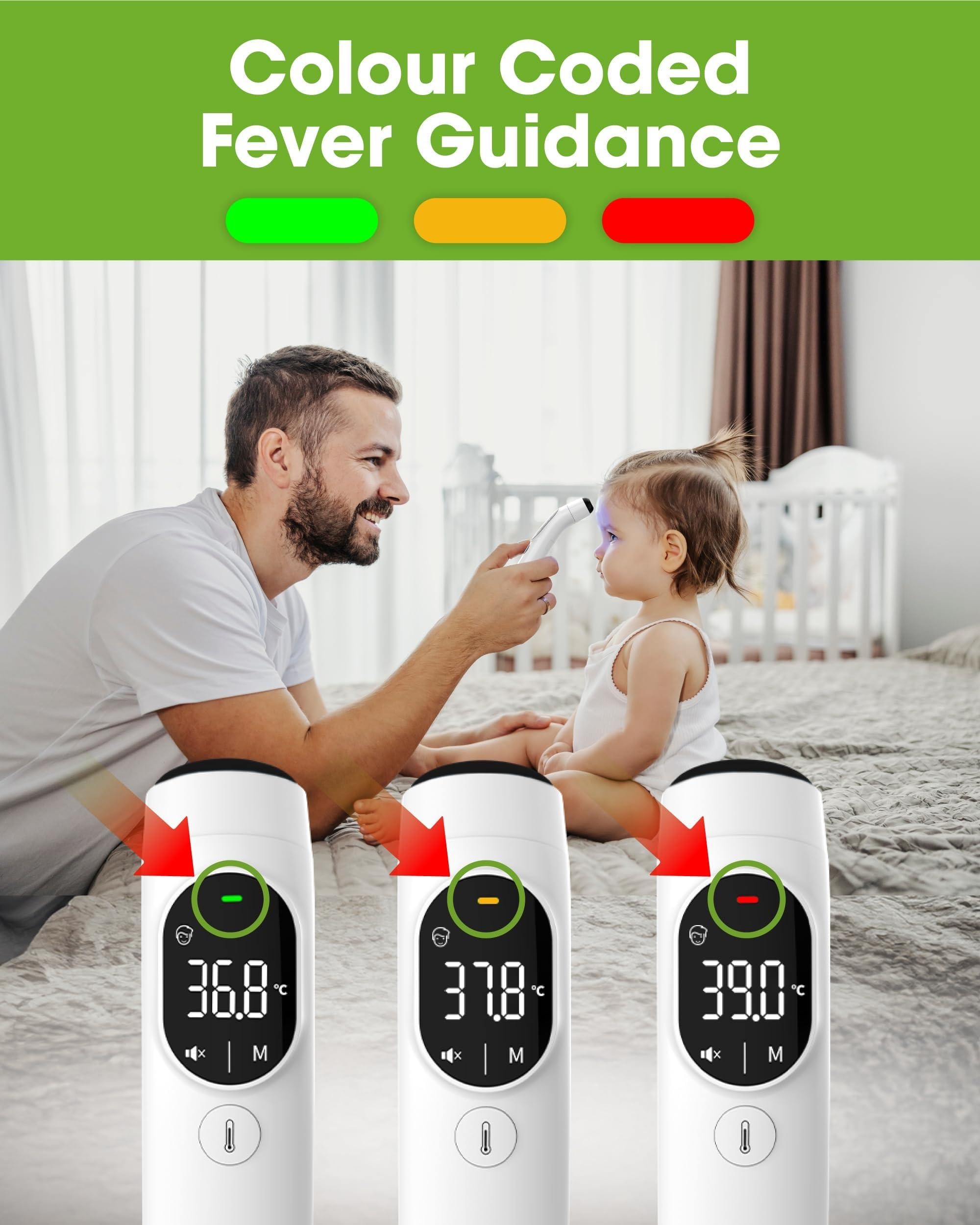 OxiPro OxiPro TH2 Thermometer - NHS Supplier - German Sensor - IF Award Winner - CE Approved - In-Ear, Forehead, Non-Touch & Baby Modes - Infrared Thermometer for Newborn, Baby, Kids, Children & Adults