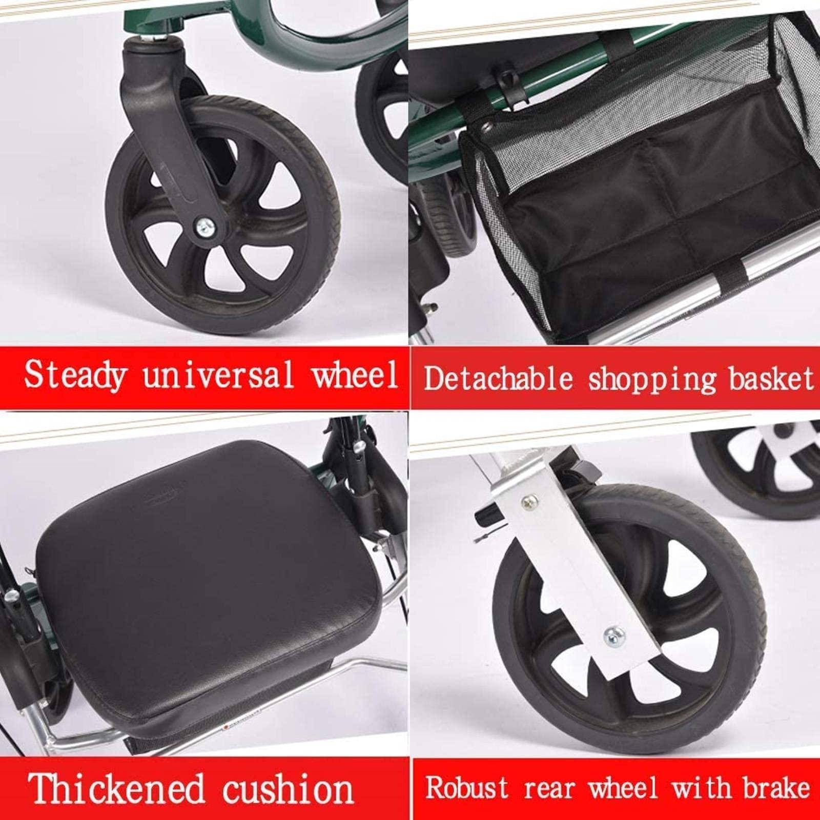 BHANAY Rollator Walker Walkers for Seniors with Seat Foldable and 4 Wheels,s with Wheels and Seat 220 Pound