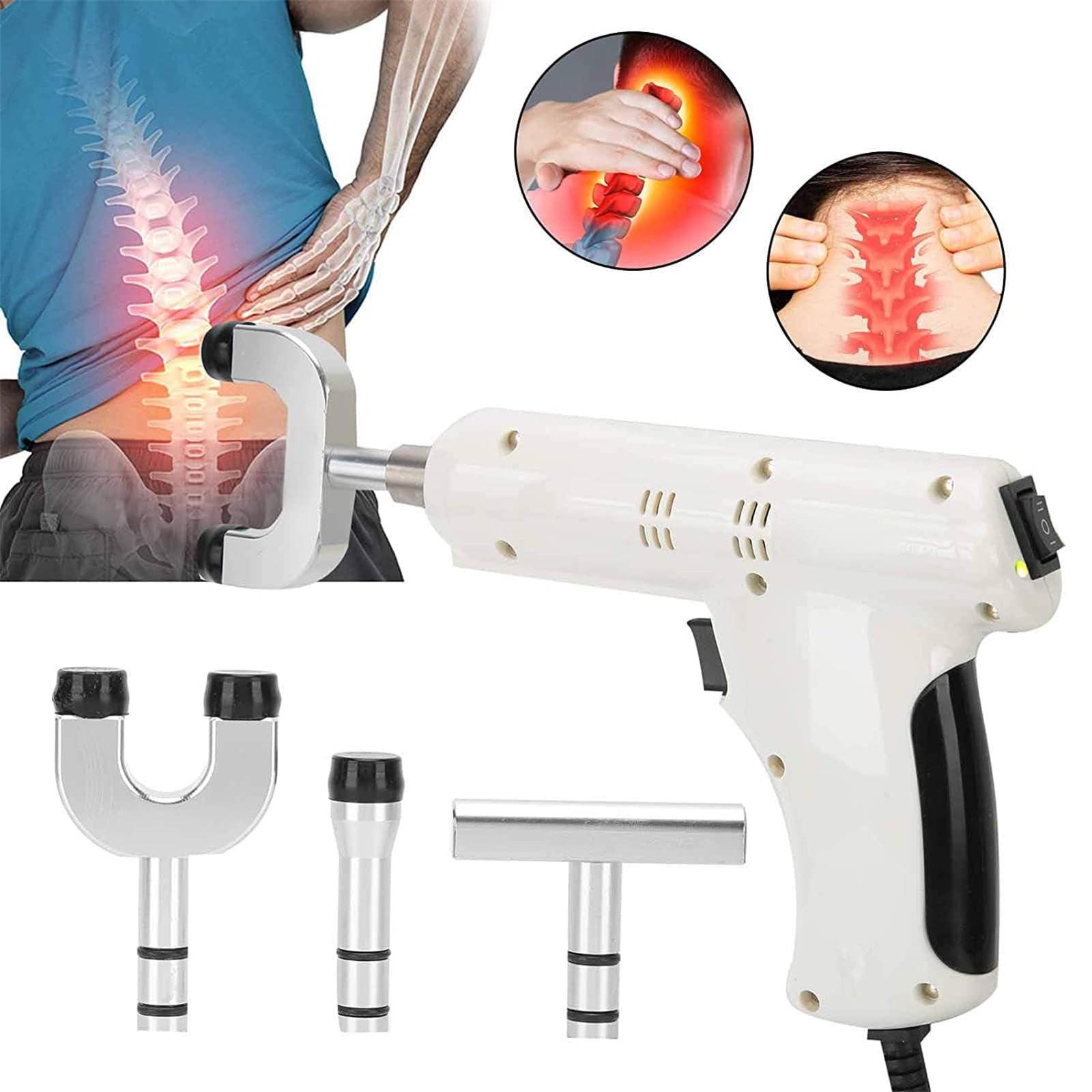 HEAXIY Chiropractic Adjusting Tool, Electric Chiropractic Adjustin Gun with 4 Heads & 3 Level Speed, Spine Activator Massager for Improve Joint Pain