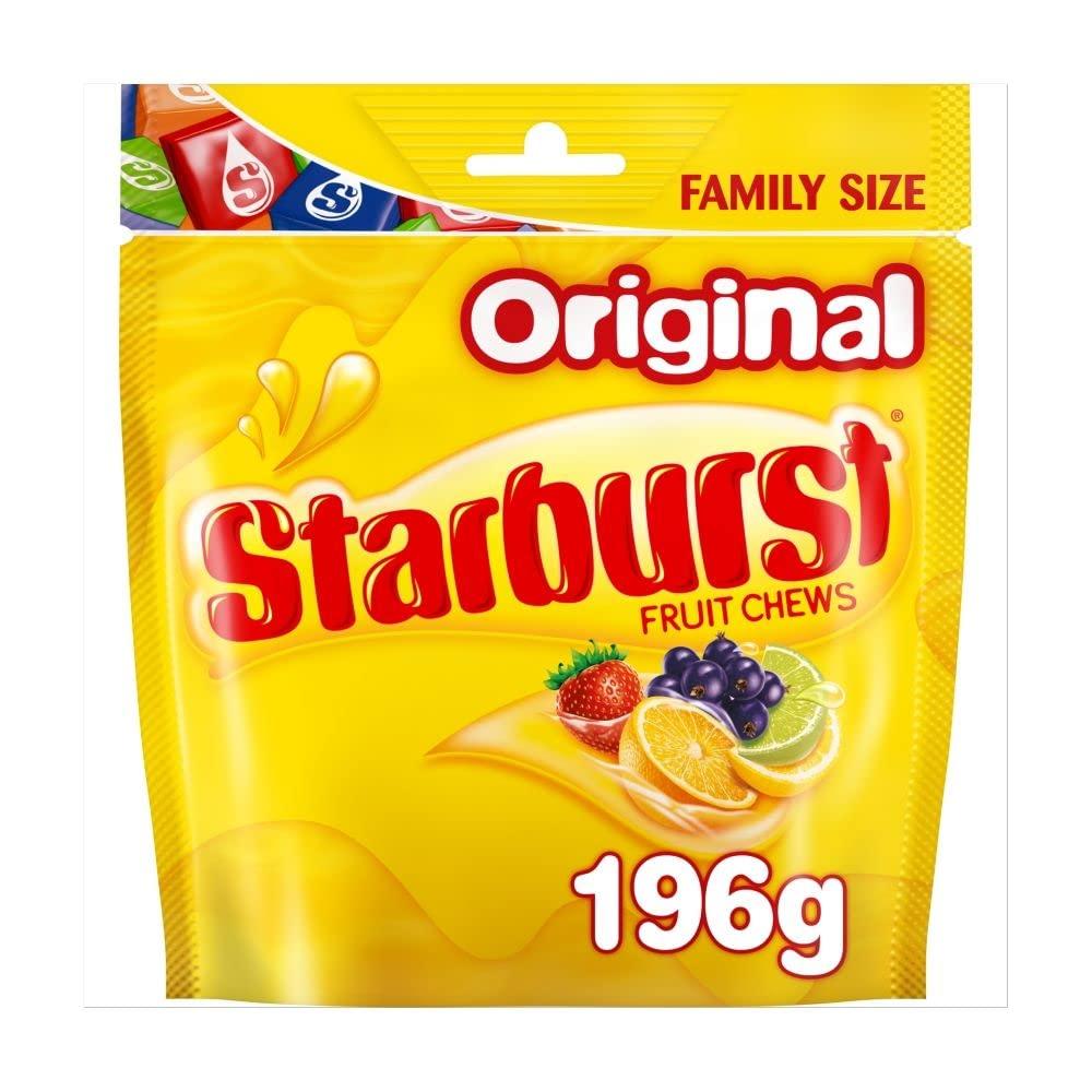 Starburst Starburst Original Fruit Chews Sweets Family Size Pouch, 196g