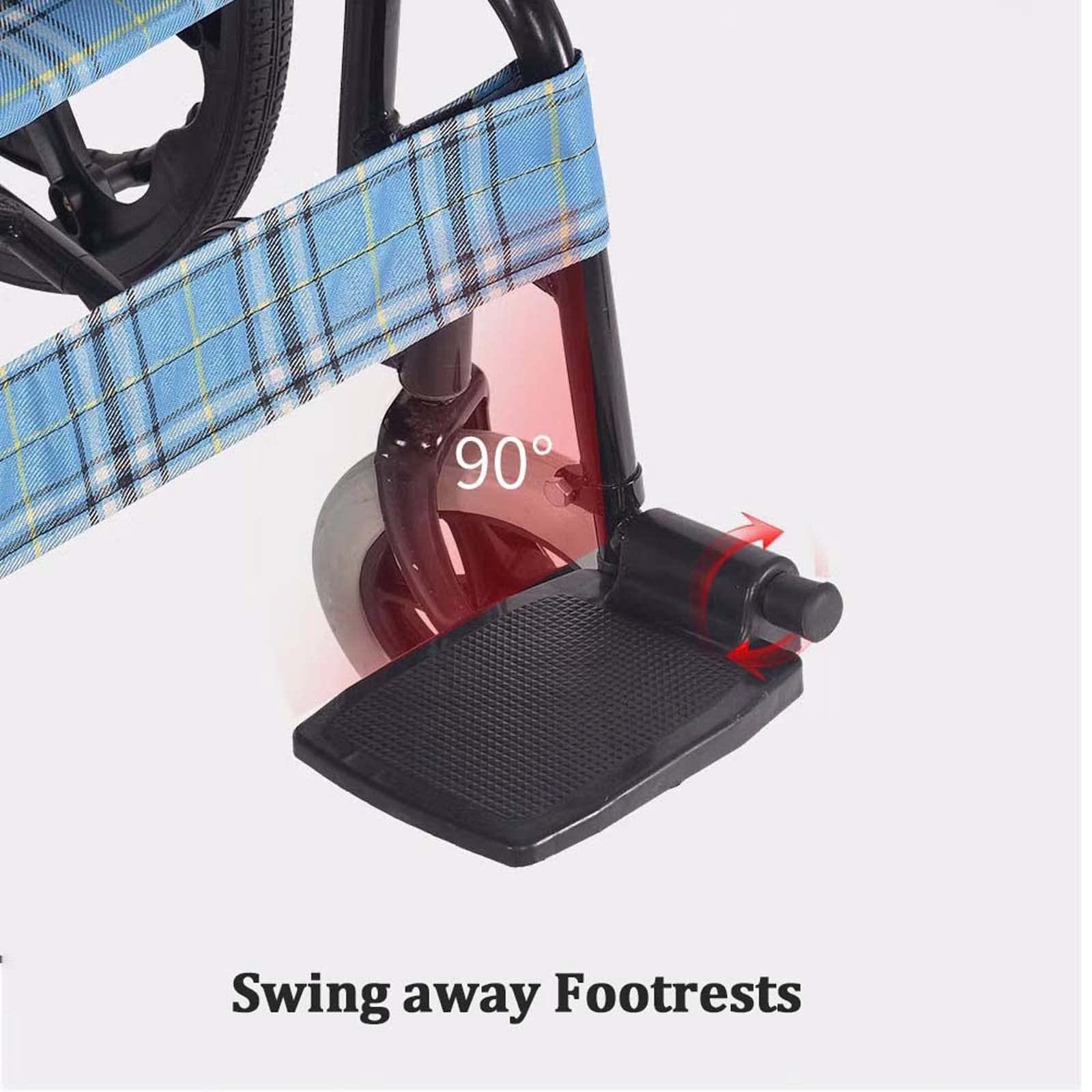 FreshCart Basics Heavy Duty Extra-Wide Wheelchair for Adults - 20 Seat, 418 lbs Weight Capacity - Folding Transport Chair with Full Arms & Swing-Away Footrests