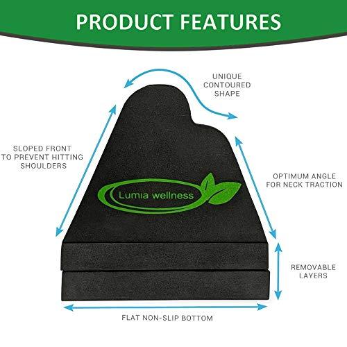 Lumia Wellness Lumia Wellness Cervical Orthotic Traction Block | Firm | Spinal & Neck Alignment | 3-Height Adjustable Design | Cervical Traction Device & Neck Stretcher