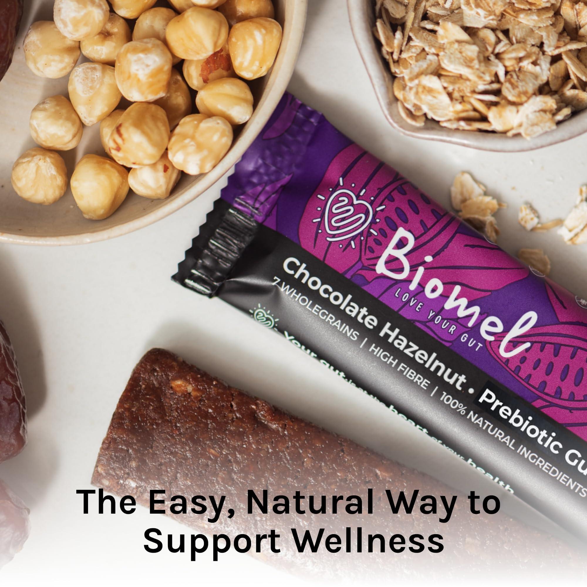 Biomel Biomel Prebiotic Cereal Bars | Gut Health | High Fibre | 45% Less Sugar | 12 Bars (Chocolate Hazelnut)