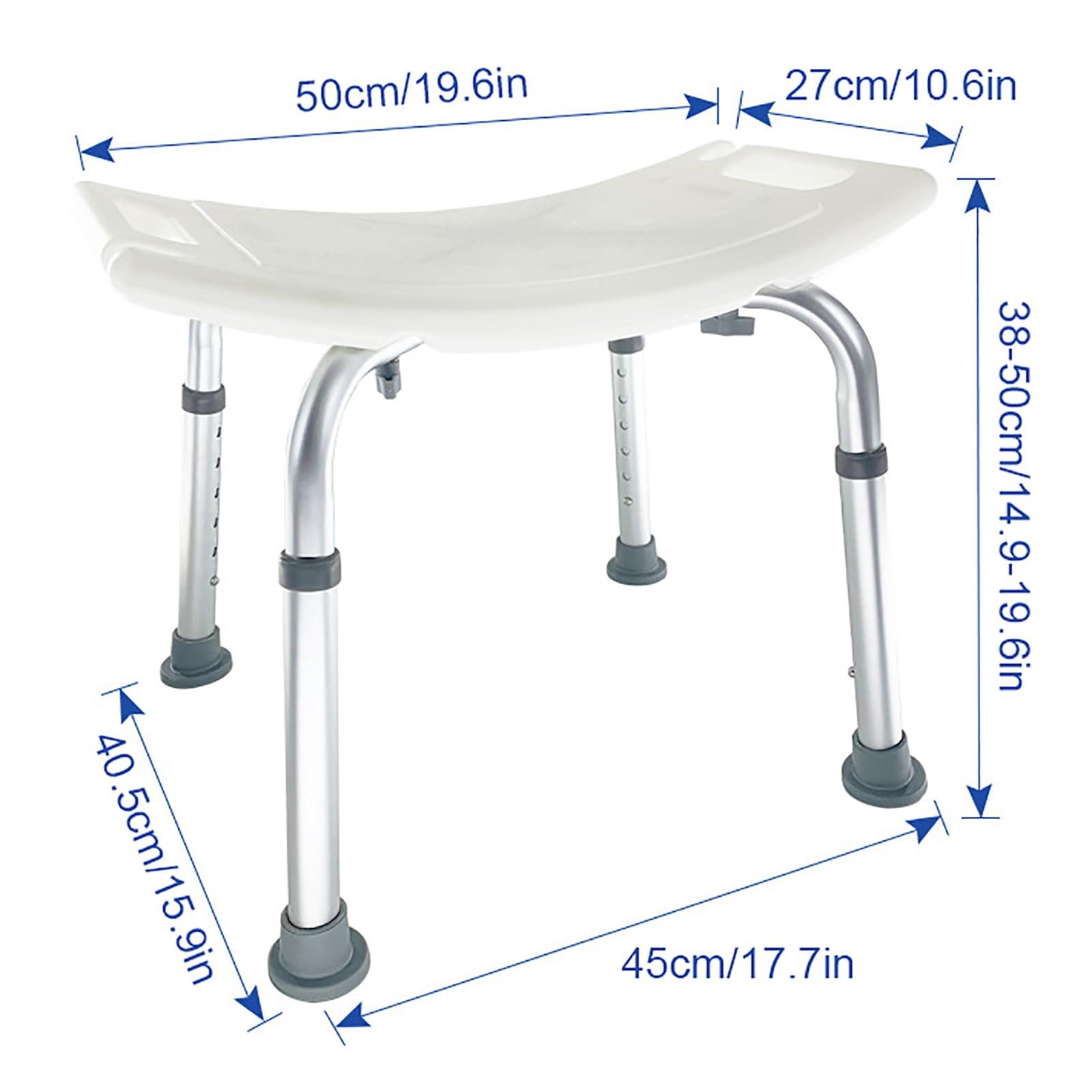 FreshCart Basics Elderly Bath Stool, Adjustable Height Shower Stool for Inside Shower for Seniors, Disabled, Handicap, Tool Free Assembly