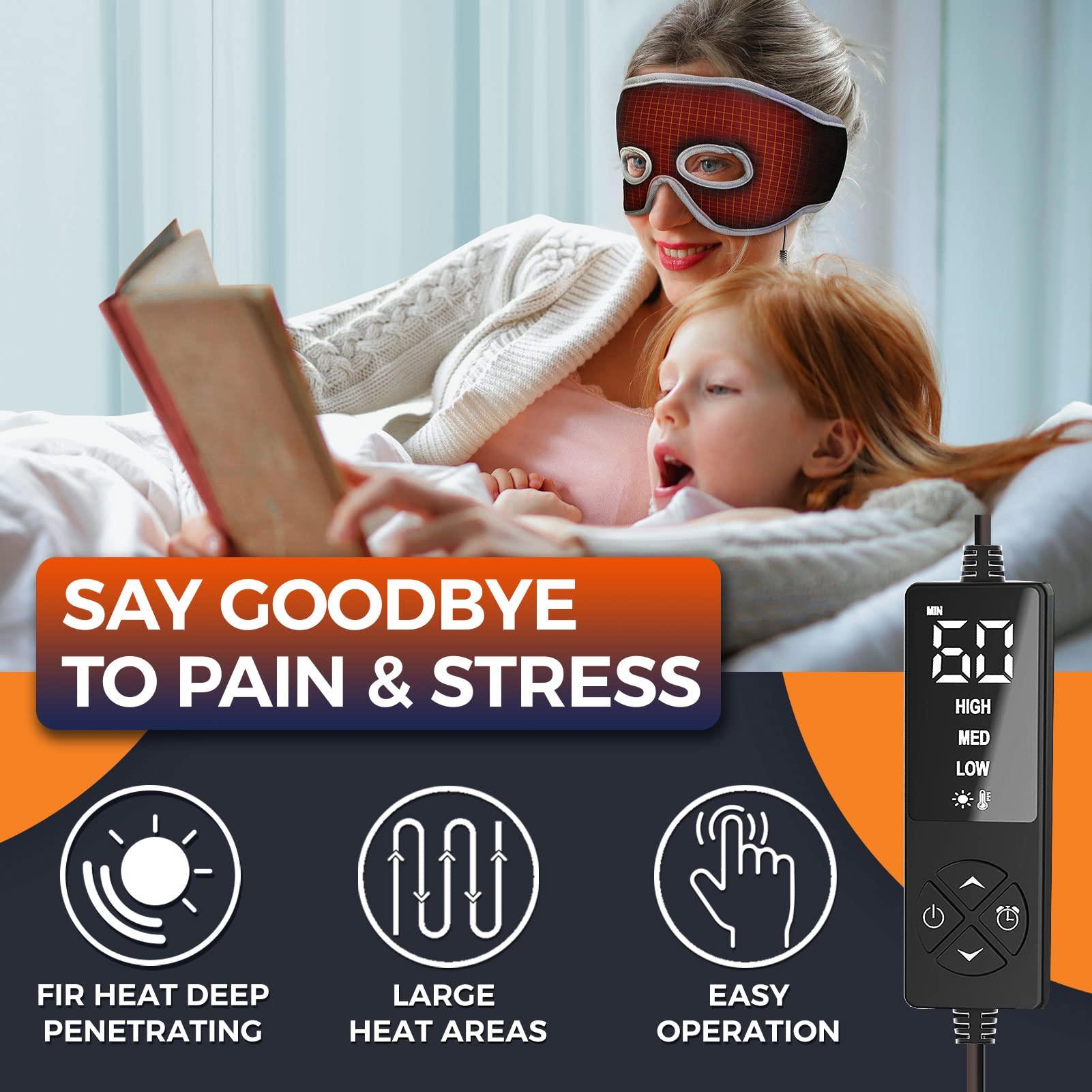 ELEKHEAL Sinus Relief Mask with 3 Heat Settings for Sinus Pressure Headache Relief, Extra Large Heated Eye Mask Electric Heating Pad for Face, Sinusitis, Dry Eye Therapy, Tension Headache Relief