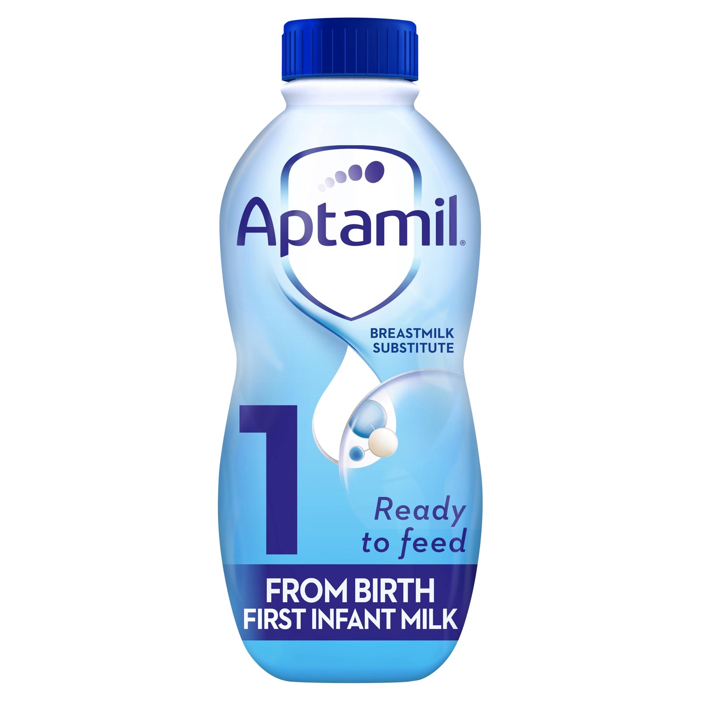 Aptamil Aptamil 1 First Infant Baby Milk Ready To Use Liquid Formula, 4 x 1l