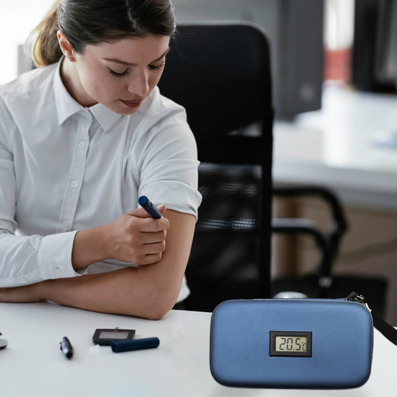 FreshCart Basics Medication Cooler for Travel - Medication Cooler, Medication Tool | Real-Time Temperature Monitoring and LCD Digital Display, Long Lasting Insulation Medication Bag (1pc)