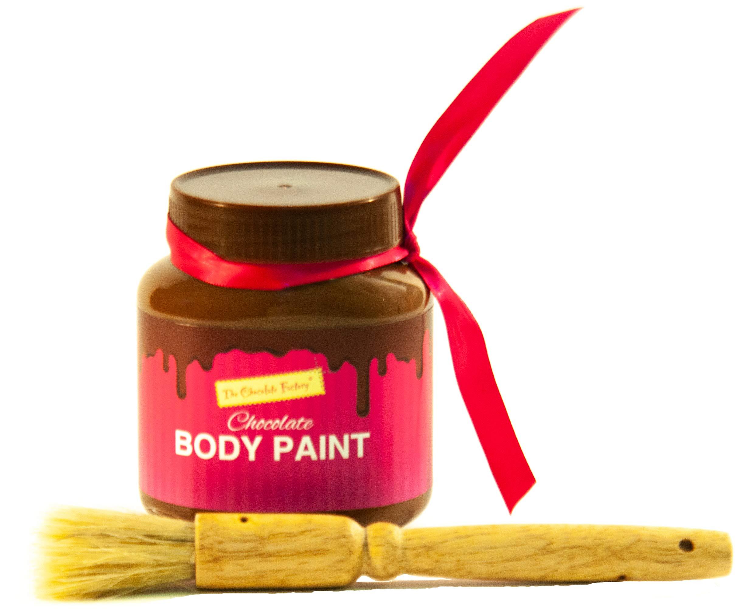 The Chocolate Factory Body Chocolate Paint with paint brush Just warm us and apply chocolate sauce Delicious taste, Natural ingredients.