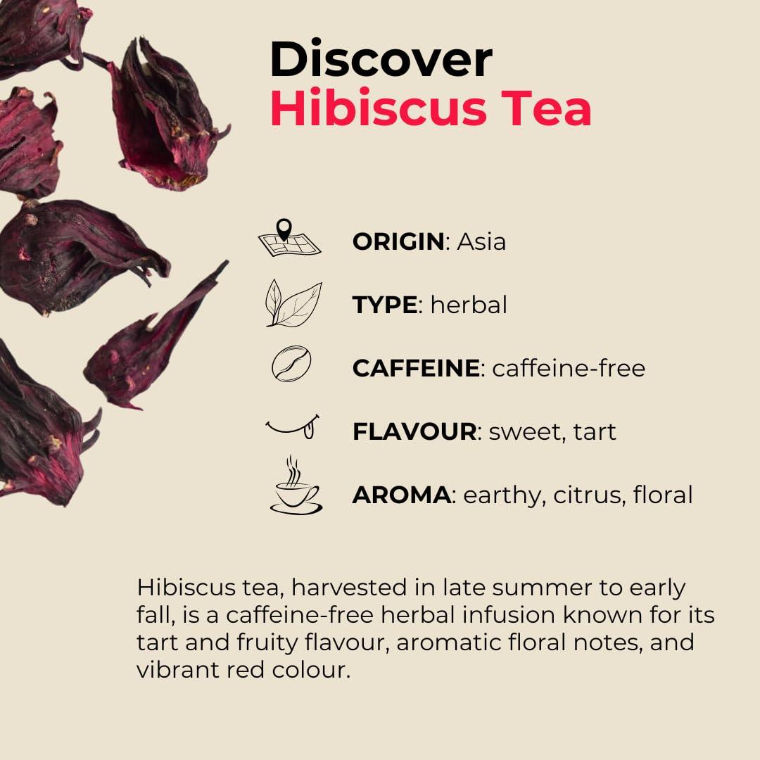 teapro Teapro Premium Hibiscus Loose Leaf Tea 100g | Supreme Grade Large Petals Hibiscus Flower Tea | Naturally Caffeine-Free | Dried Pure Hibiscus Herbal Infusion | Roselle for Hot or Iced Tea