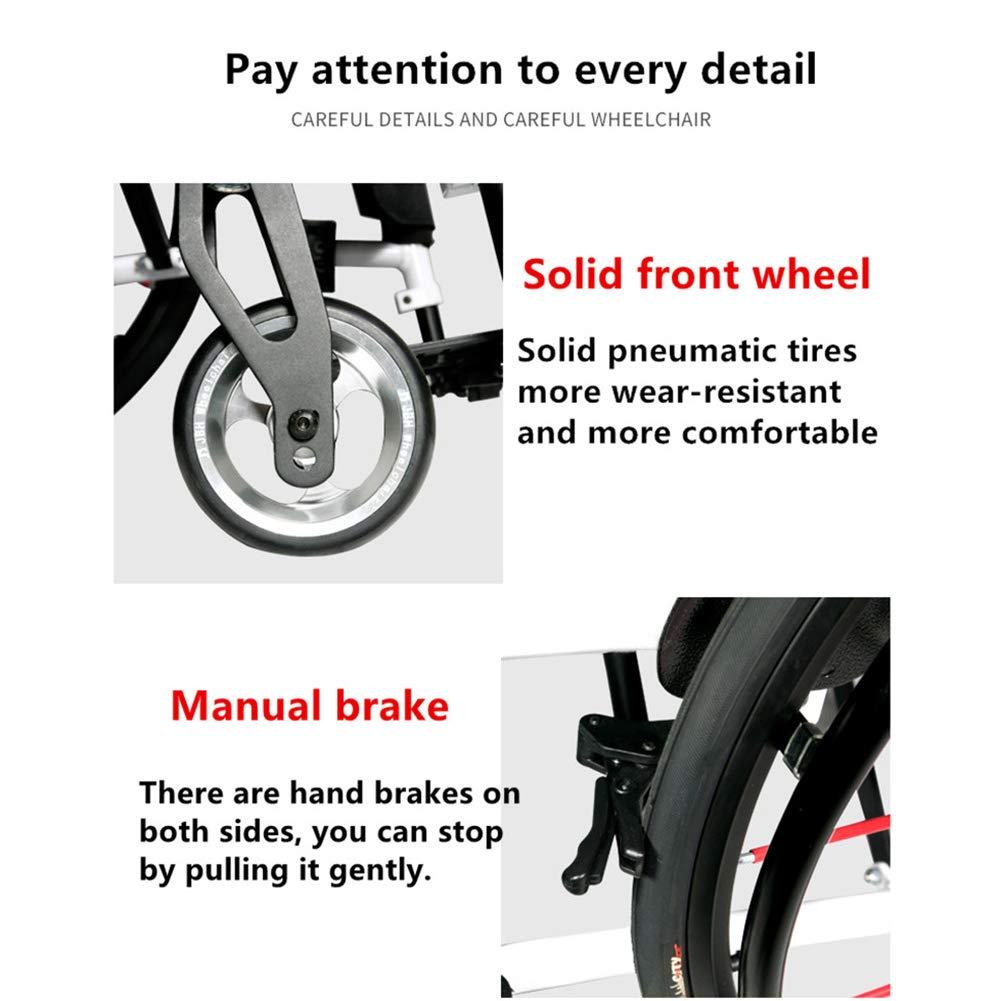 FreshCart Basics Lightweight Wheelchairs,Sport Wheelchairs Manual Self Propelled Wheelchair, Aluminium Folding Transport Chair Comfortable Portable Sport Wheelchair for Disabled Users