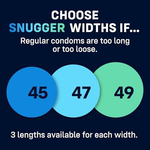 ONE MyONE Custom Fit Snug Sized Condoms | Tailored Width & Length | Max Pleasure | Triple Tested Softer Latex | Lubricated | Nontoxic, Vegan, Non-GMO | 49F: Width 49 mm (49), Length 156 mm (F)