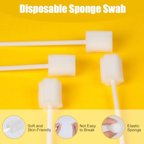 ACWOO ACWOO Oral Care Sponge Swab, 100PCS Disposable Mouth Swab, Mouth Cleaning Swabs Sponge, Mouth Care Swab Sponge Stick, Tooth Mouth Cleaning Oral Care Tool Kit