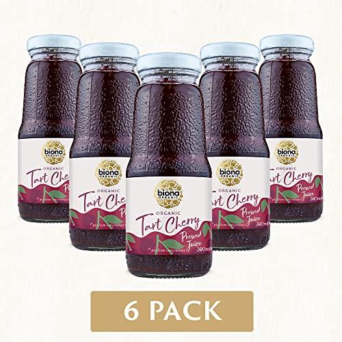 Biona Biona Organic Tart Cherry Juice 200 ml, Pack of 6 - Not from Concentrate - Pure, Pressed Fruit Juice - Freshly Harvested by Organic Farmers