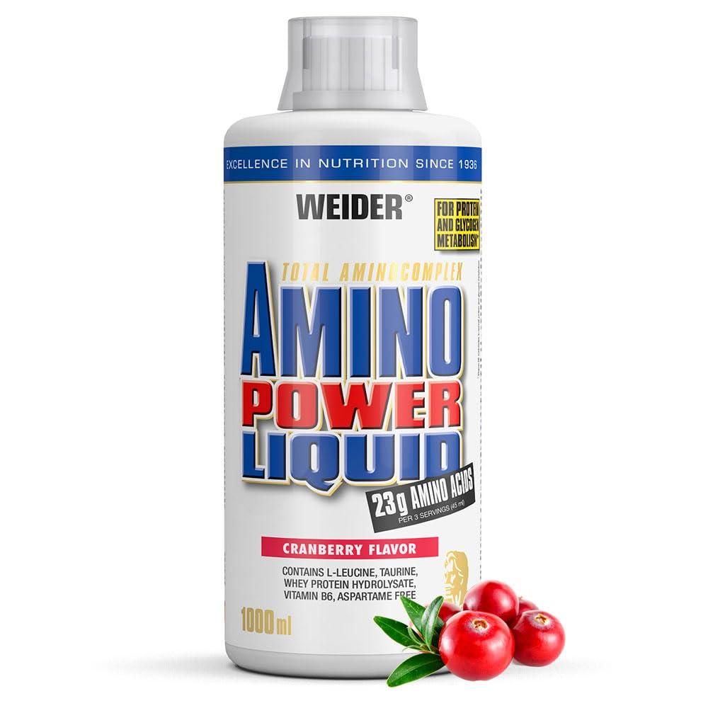 Weider Weider Amino Power Liquid 1L Cranberry, Essential Amino Acids, L-leucine, Free Taurine, Vitamin B7