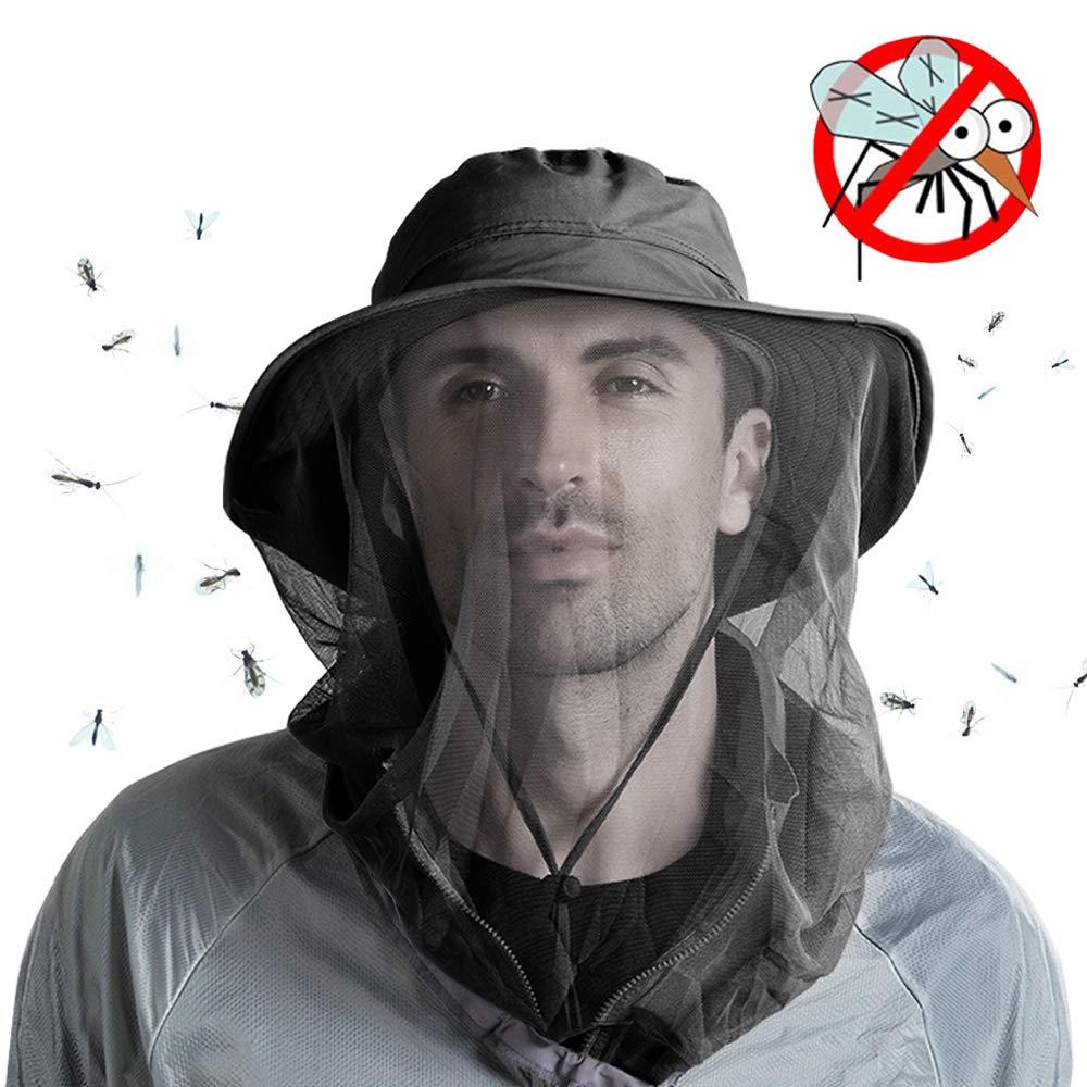 AYAMAYA AYAMAYA Mosquito Head Net Hat - Quick Dry Bucket Sun Hat with Net Mesh for Men & Women, Midge Net Head Cover Hat Protection From Mosquito Insect Bug Bee Gnats for Outdoor Fishing Hiking Gardening