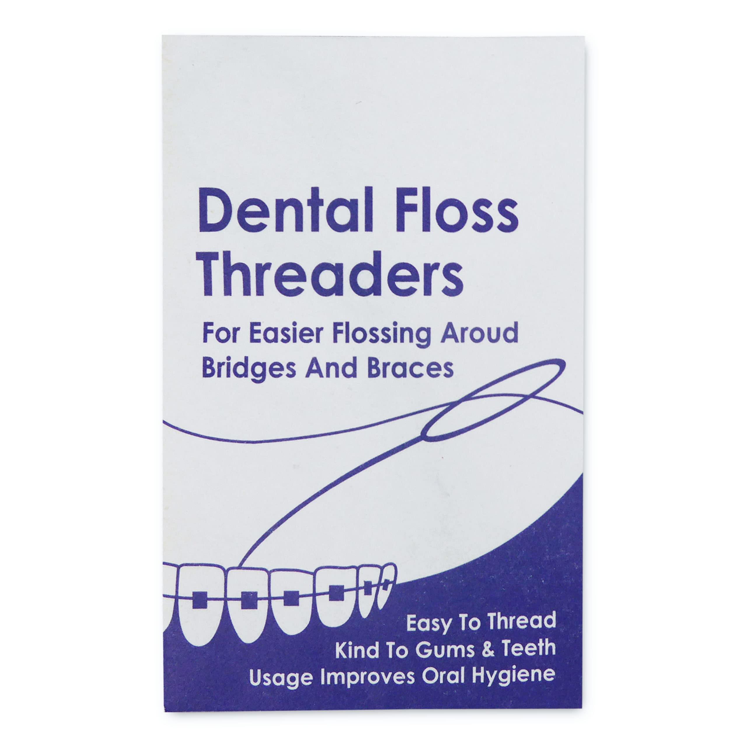 Dental Aesthetics Floss Threaders x 50 ~ Dental Floss Holders for Cleaning Between Orthodontic Braces & Bridges